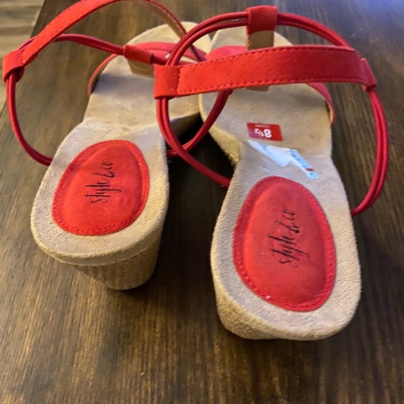 Style & co red wedge Sandles red 8.5 - Picture 3 of 7